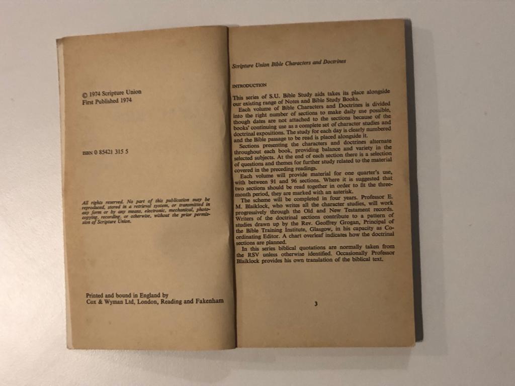 Bible characters and doctrines: Philip to the church in Jerusalem & The Holy Spirit - E.M. Blaiklock, MA, DLitt & Leon Morris, MSc, MTh, PhD