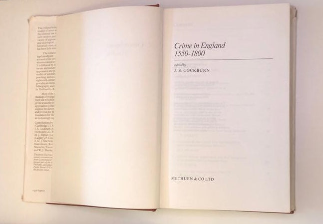 Crime in England: 1550 - 1800 - Edited by J.S. Cockburn