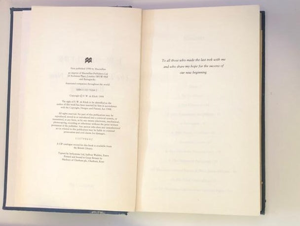 The last trek - A new beginning: The autobiography - F.W. de Klerk (First edition)