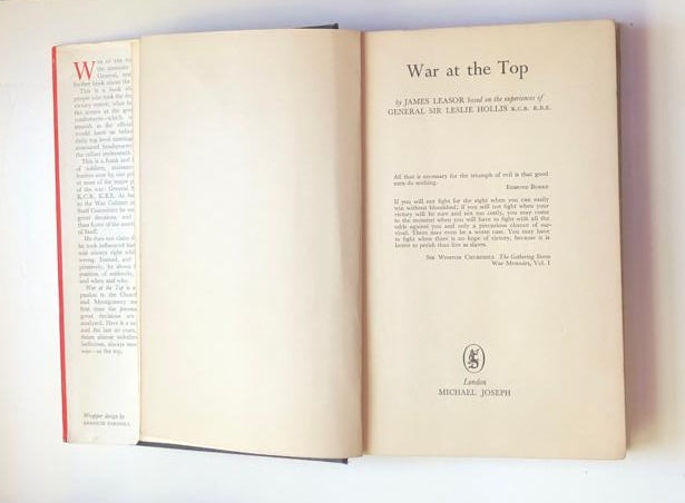 War at the top: The experiences of General Sir Leslie Hollis - James Leasor (First edition)