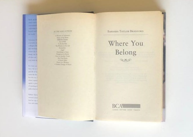 Where you belong - Barbara Taylor Bradford