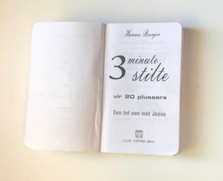 3 minute stilte vir 20-plussers - Hannes Burger