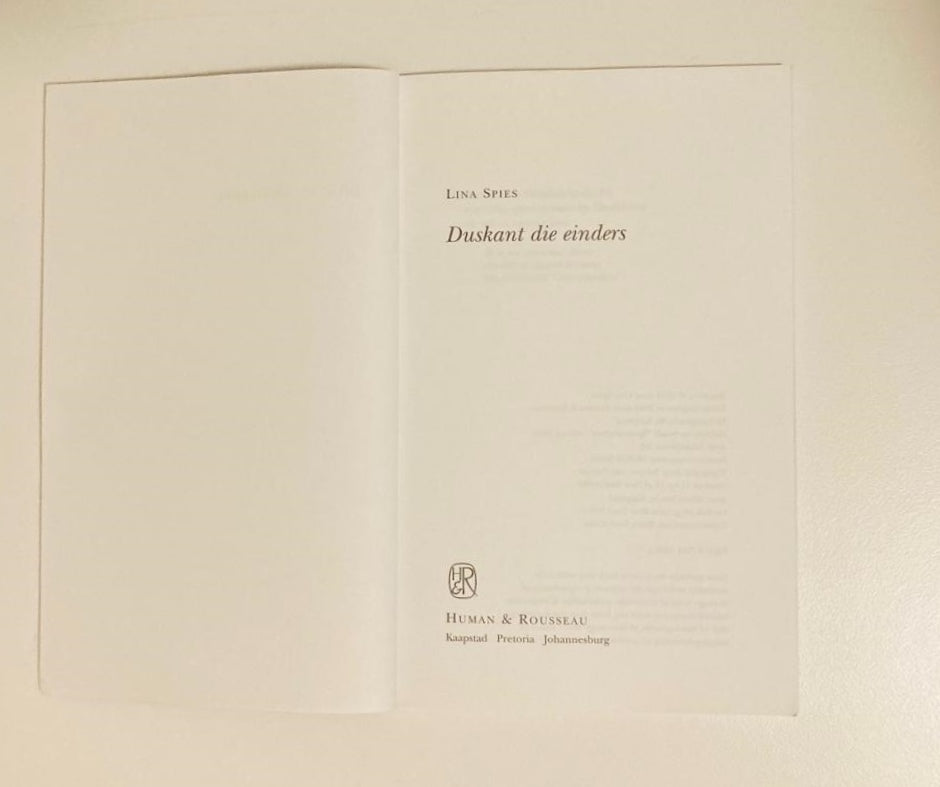 Duskant die einders - Lina Spies (First edition)