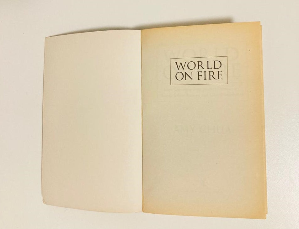 World on fire: How exporting free market democracy breeds ethnic hatred and global instability - Amy Chua