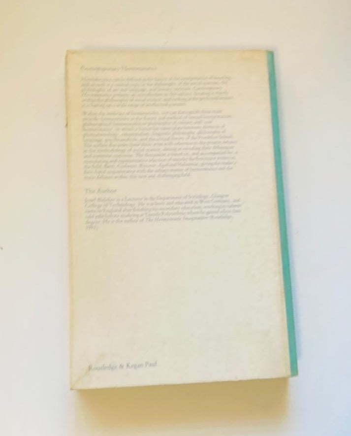 Contemporary hermeneutics: Hermeneutics as method, philosophy and critique - Josef Bleicher