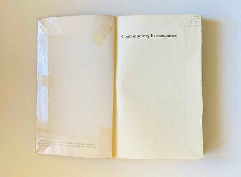 Contemporary hermeneutics: Hermeneutics as method, philosophy and critique - Josef Bleicher