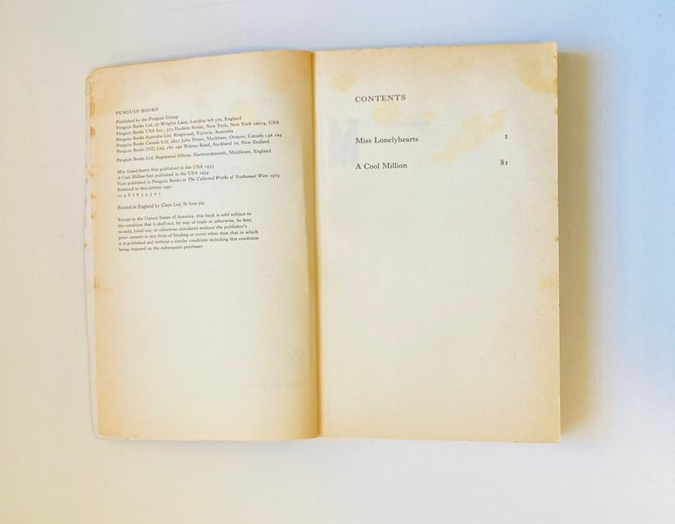 Miss Lonelyhearts and a cool million - Nathanael West