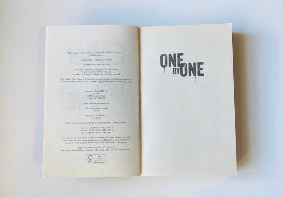 One by one - Chris Carter (Robert Hunter #5)