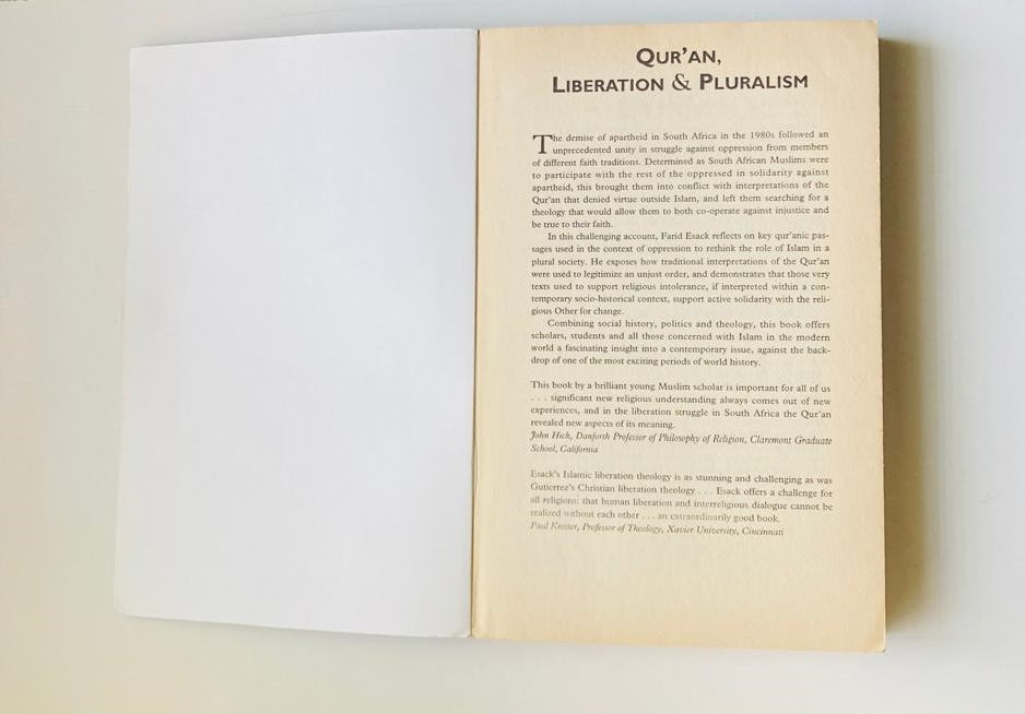 Qur'an liberation & pluralism: An Islamic perspective of interreligious solidarity against oppression - Farid Esack