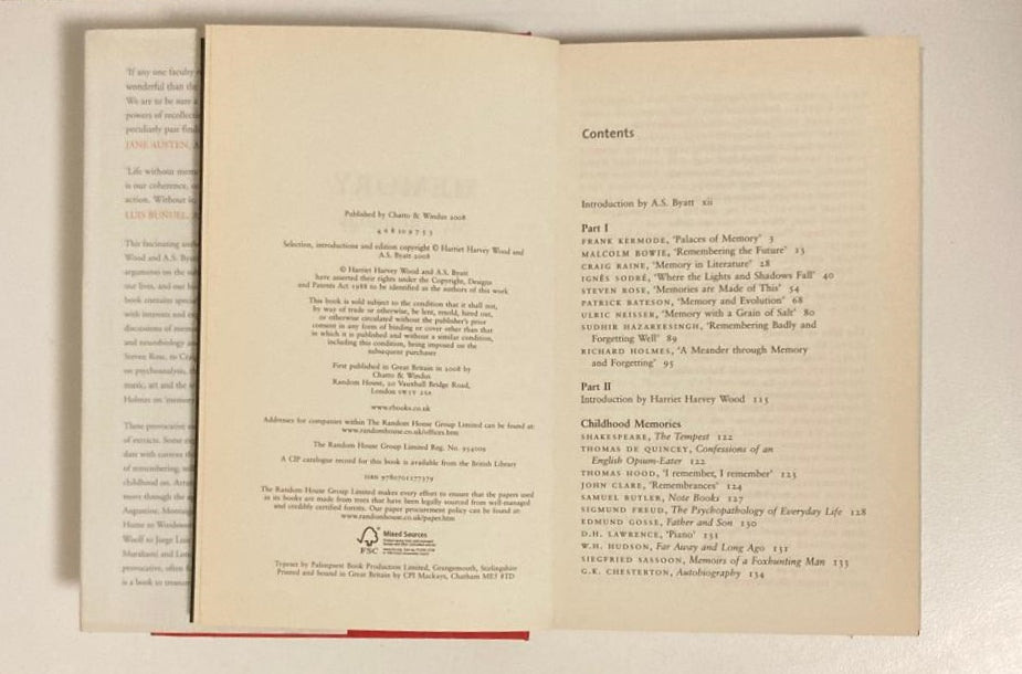 Memory: An anthology - Harriet Harvey Wood & A.S. Byatt