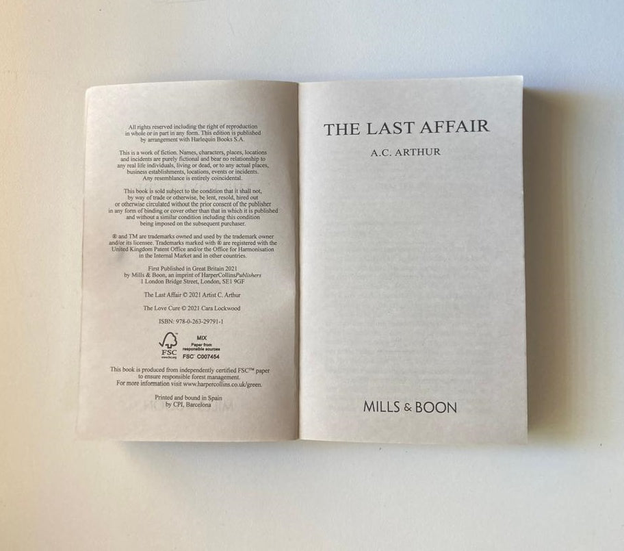 The last affair - A.C. Arthur / The love cure - Cara Lockwood