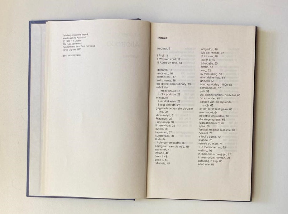 Allotroop - T.T. Cloete (First edition)