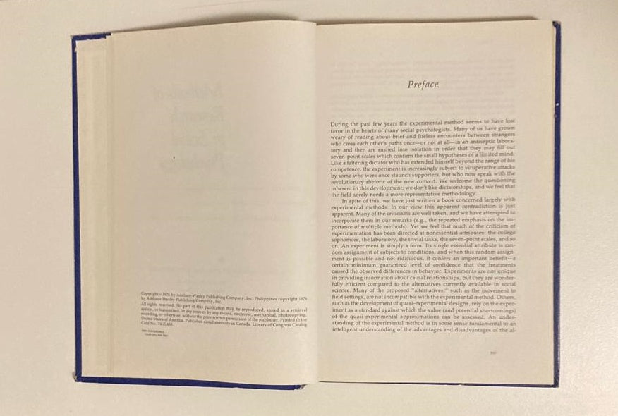 Methods of research in social psychology - J. Merrill Carlsmith, Phoebe C. Ellsworth and Elliot Aronson