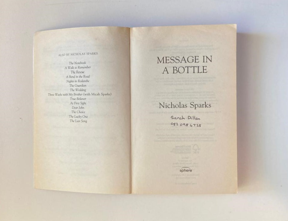 Message in a bottle - Nicholas Sparks