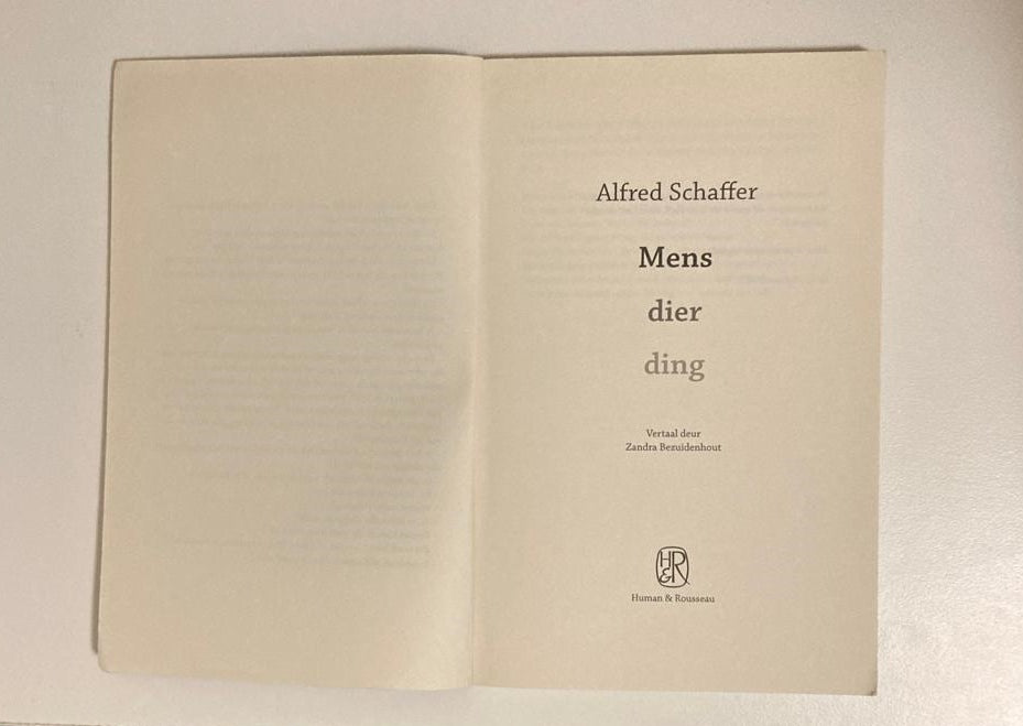Mens dier ding - Alfred Schaffer
