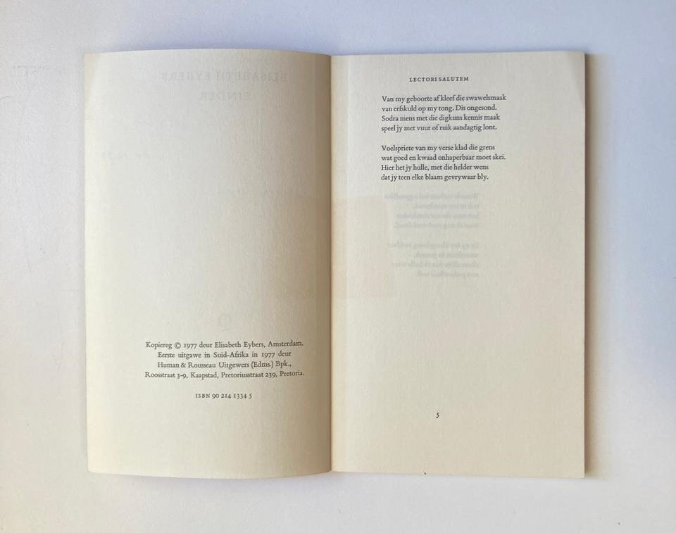 Einder - Elisabeth Eybers (First edition, signed)