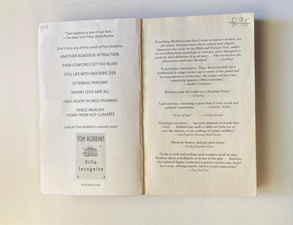 Fierce invalids home from hot climates - Tom Robbins