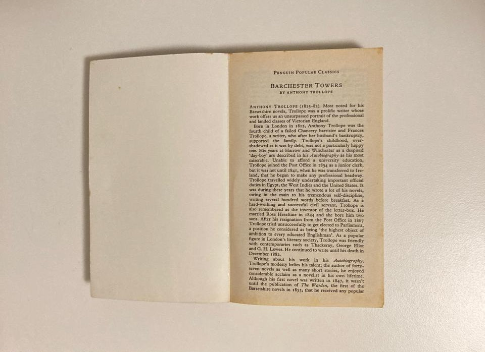 Barchester towers - Anthony Trollope (Chronicles of Barsetshire #2)