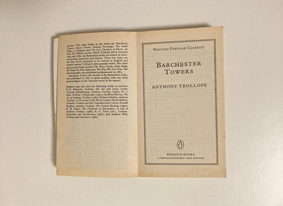 Barchester towers - Anthony Trollope (Chronicles of Barsetshire #2)
