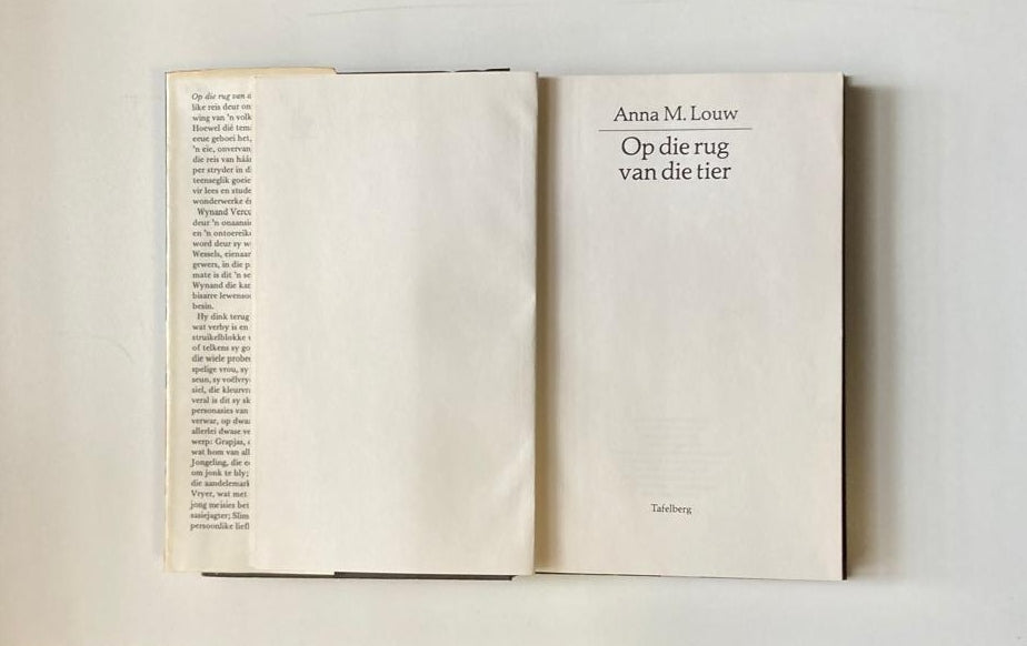 Op die rug van die tier - Anna M. Louw (First edition)