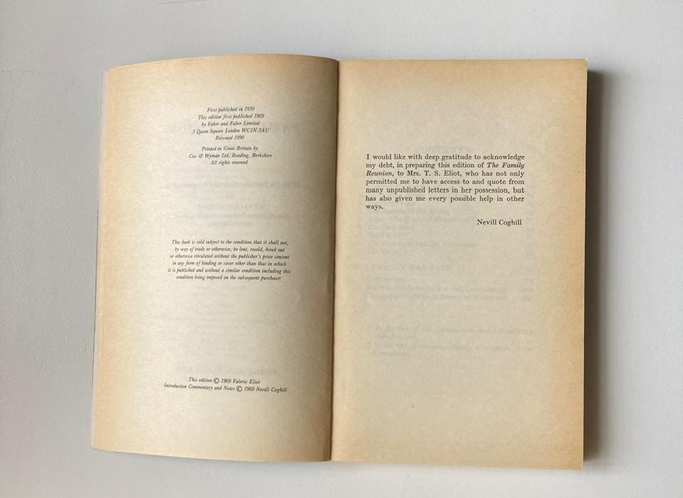 The family reunion - T.S. Eliot