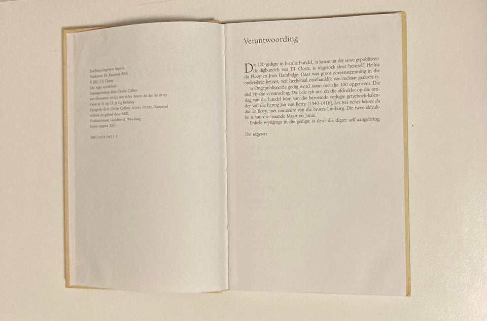 Die baie ryk ure - T.T. Cloete (First edition)