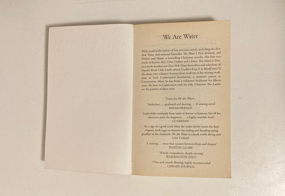 We are water - Wally Lamb