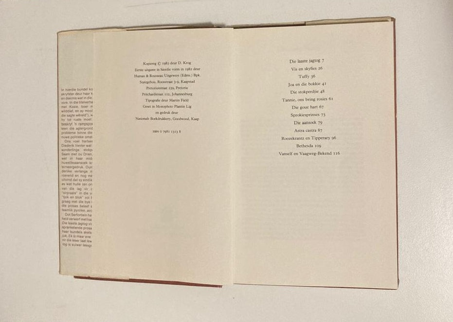 Die laaste jagtog - Dot Serfontein (First edition)
