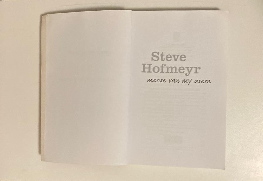 Mense van my asem - Steve Hofmeyr (First edition)