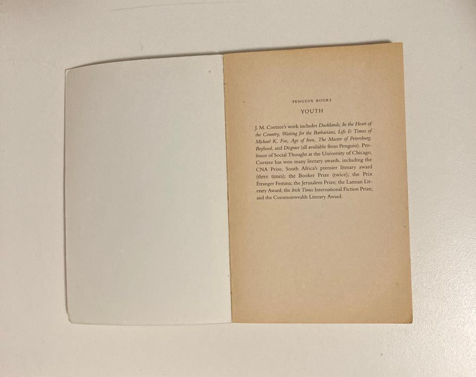 Youth - J.M. Coetzee
