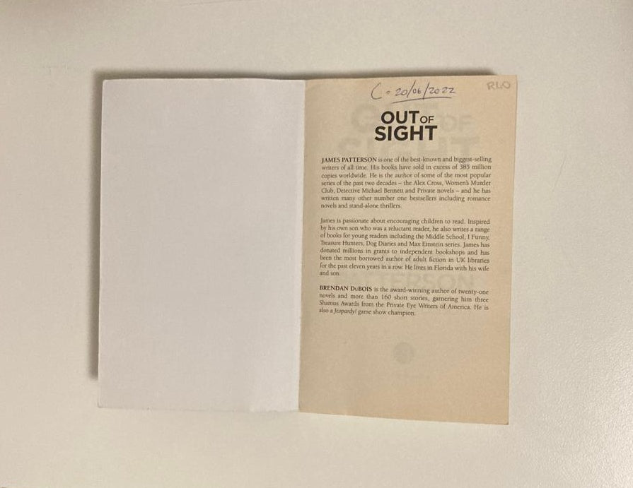 Out of sight - James Patterson and Brendan DuBois (Amy Cornwall #1)