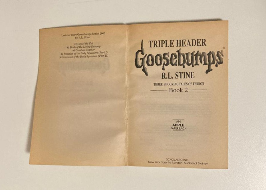 Three shocking tales of terror - R.L. Stine (Goosebumps Triple Header Book #2)