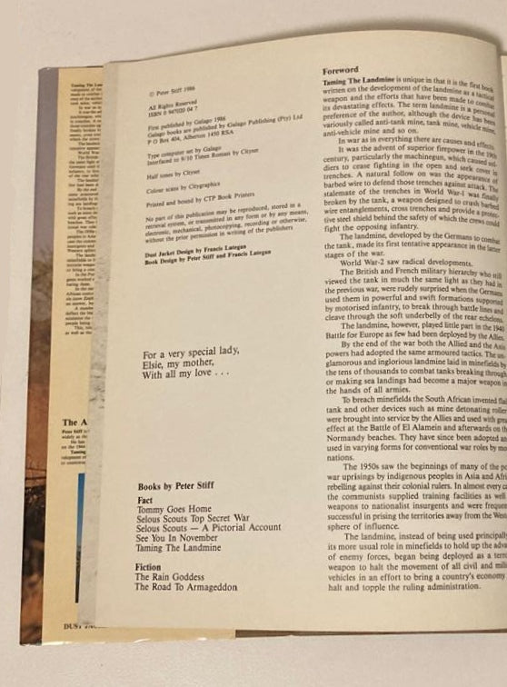 Taming the landmine - Peter Stiff (First edition)