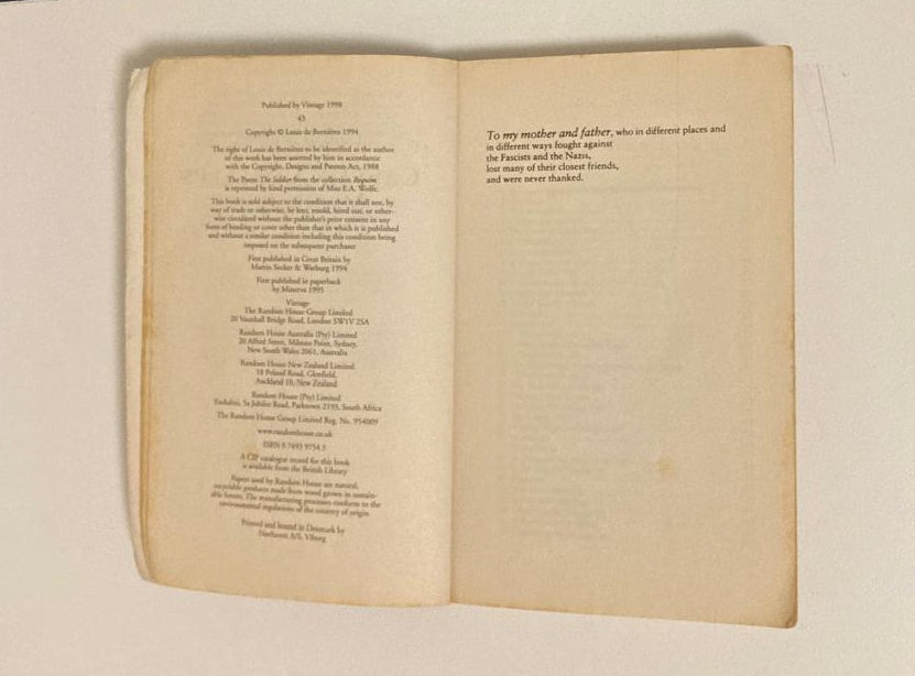 Captain Corelli's mandolin - Louis de Bernières