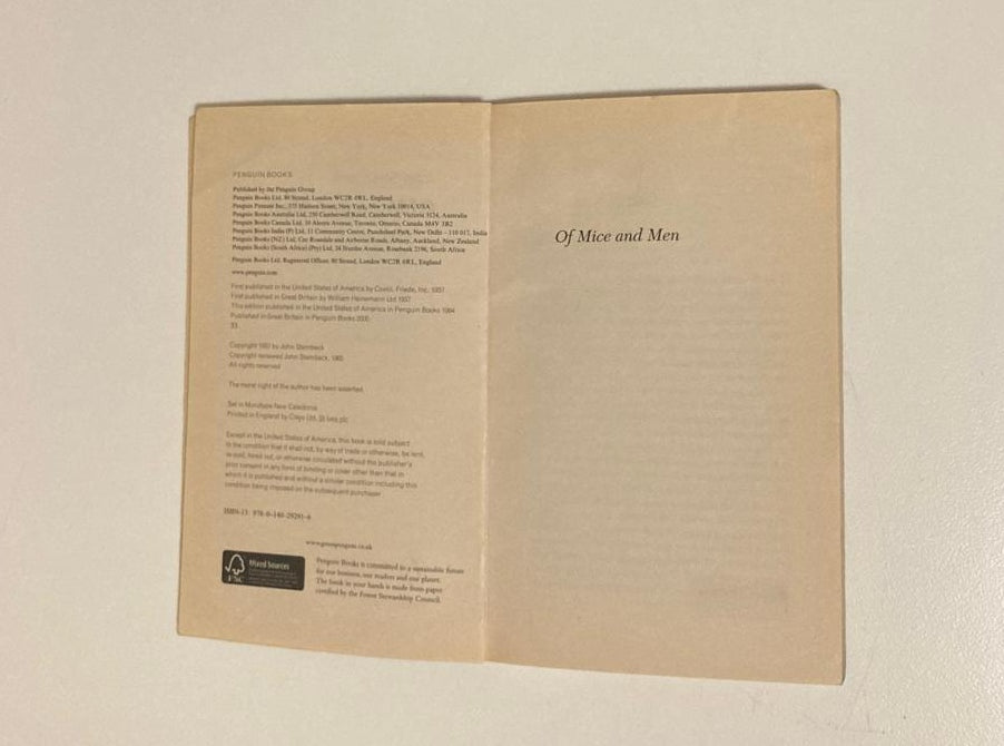 Of mice and men - John Steinbeck