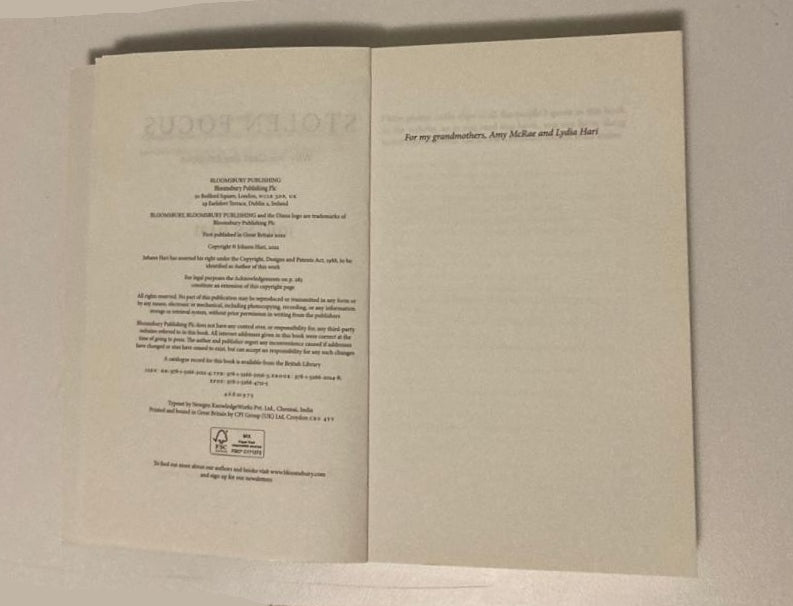 Stolen focus: Why you can't pay attention - Johann Hari