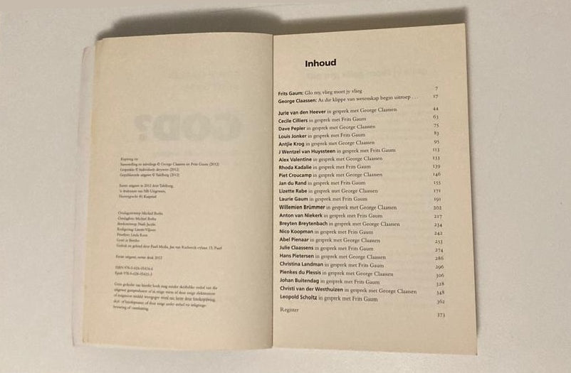 God? Gesprekke oor die oorsprong en uiteinde van alles - George Claassen en Frits Gaum (First edition)