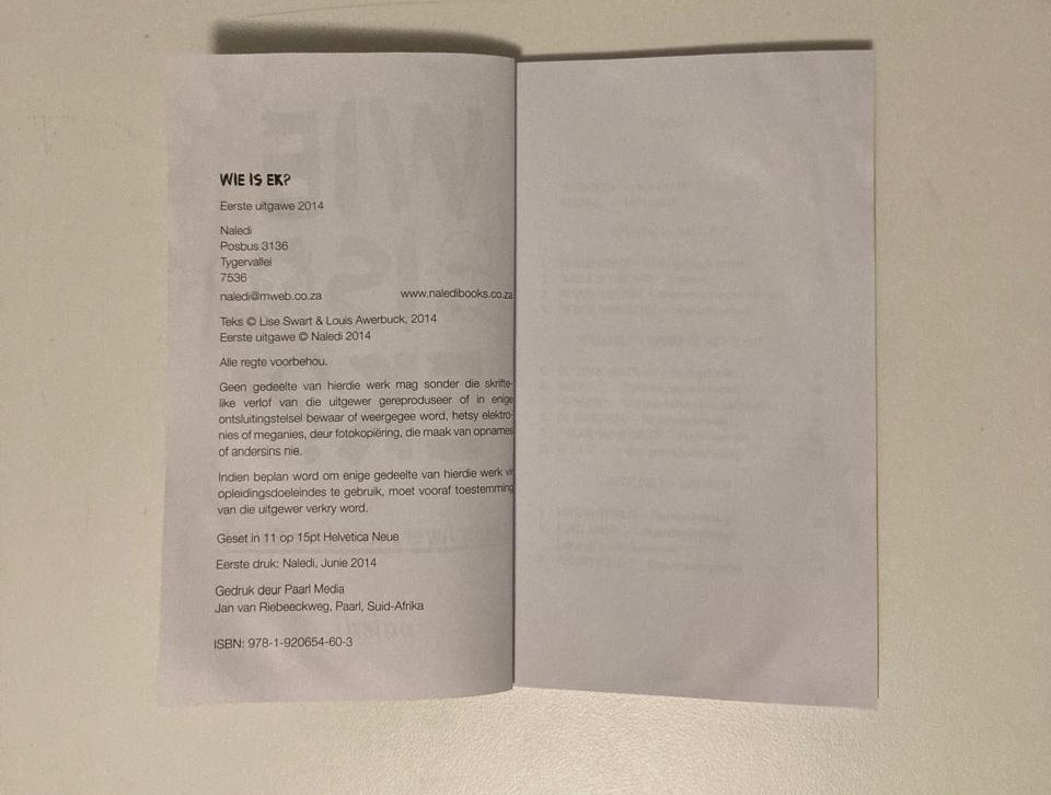 Wie is ek? - Louis Awerbuck en Lise Swart (First edition)