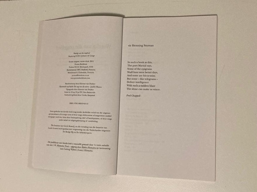 Weerlig van die ongeloof - Johann de Lange (First edition)