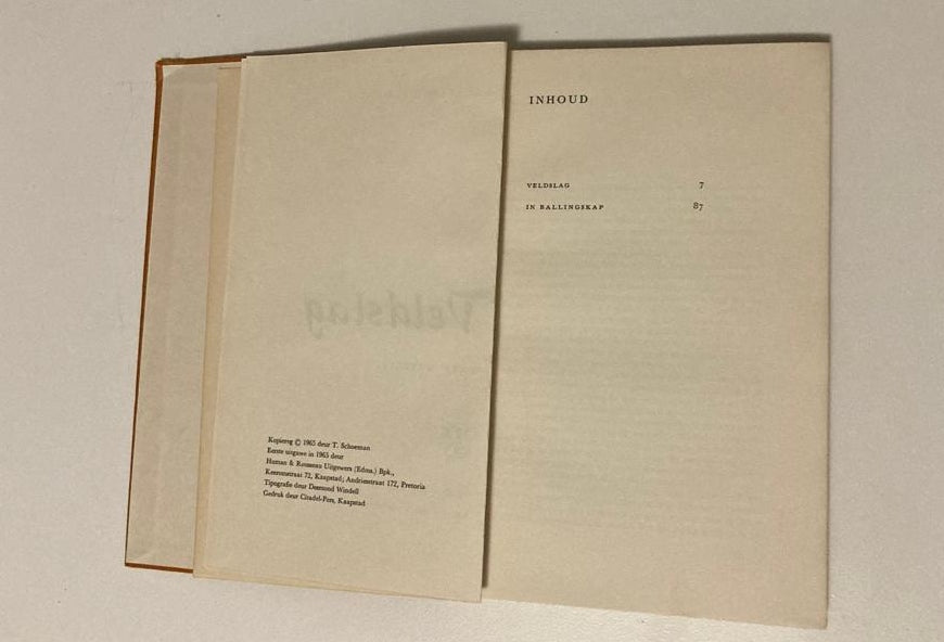 Veldslag: Twee novelles - Karel Schoeman (First edition)
