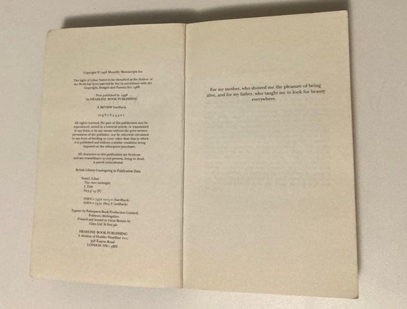 The river midnight - Lilian Nattel (First UK edition)