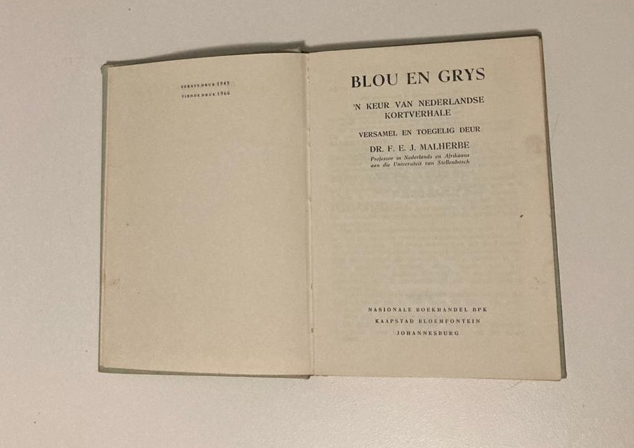 Blou en grys: ’n Keur van Nederlandse kortverhale - F.E.J. Malherbe