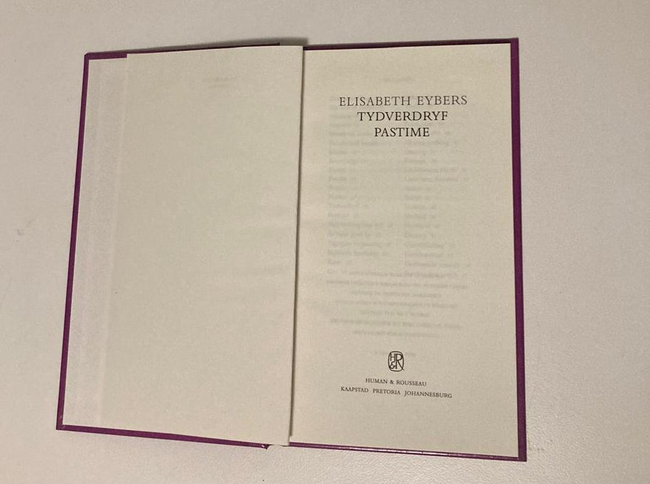 Tydverdryf/Pastime - Elisabeth Eybers (First edition)