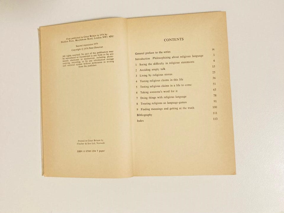 Religious language - Peter Donovan