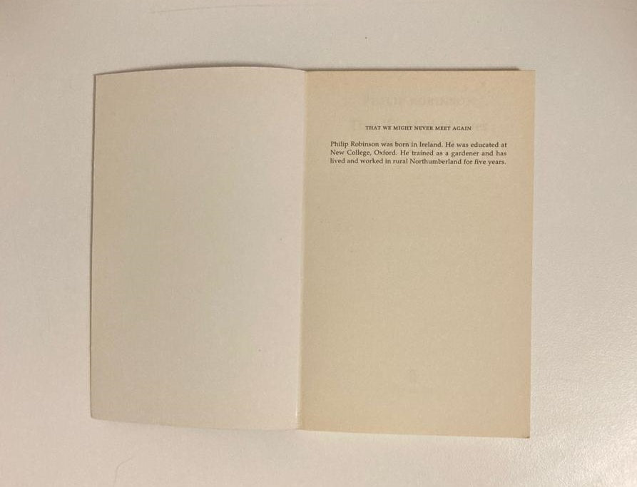 That we might never meet again - Philip Robinson