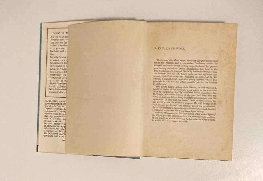 A fair day's work - Nicholas Monsarrat (First edition)