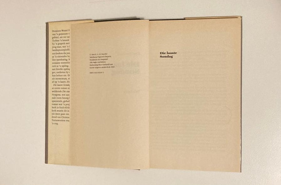 Die laaste Sondag - Elsa Joubert (First edition)