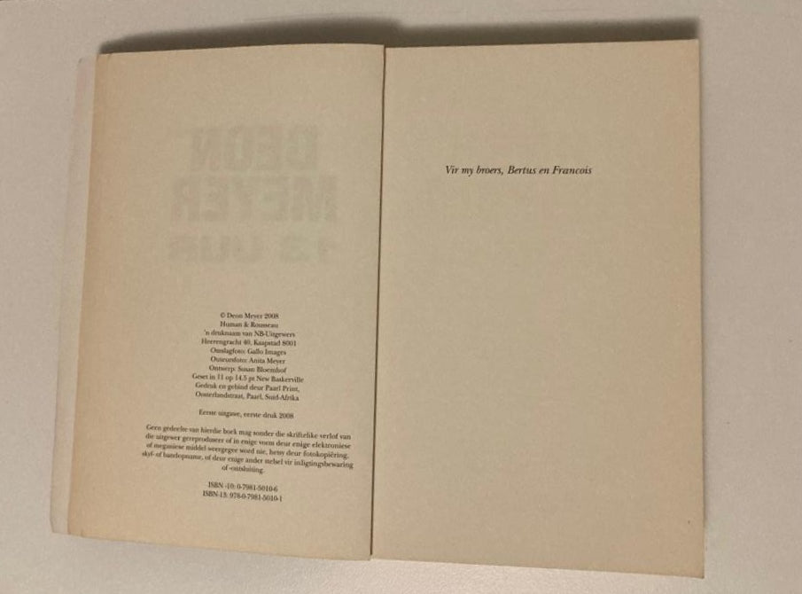 13 uur - Deon Meyer (First edition)