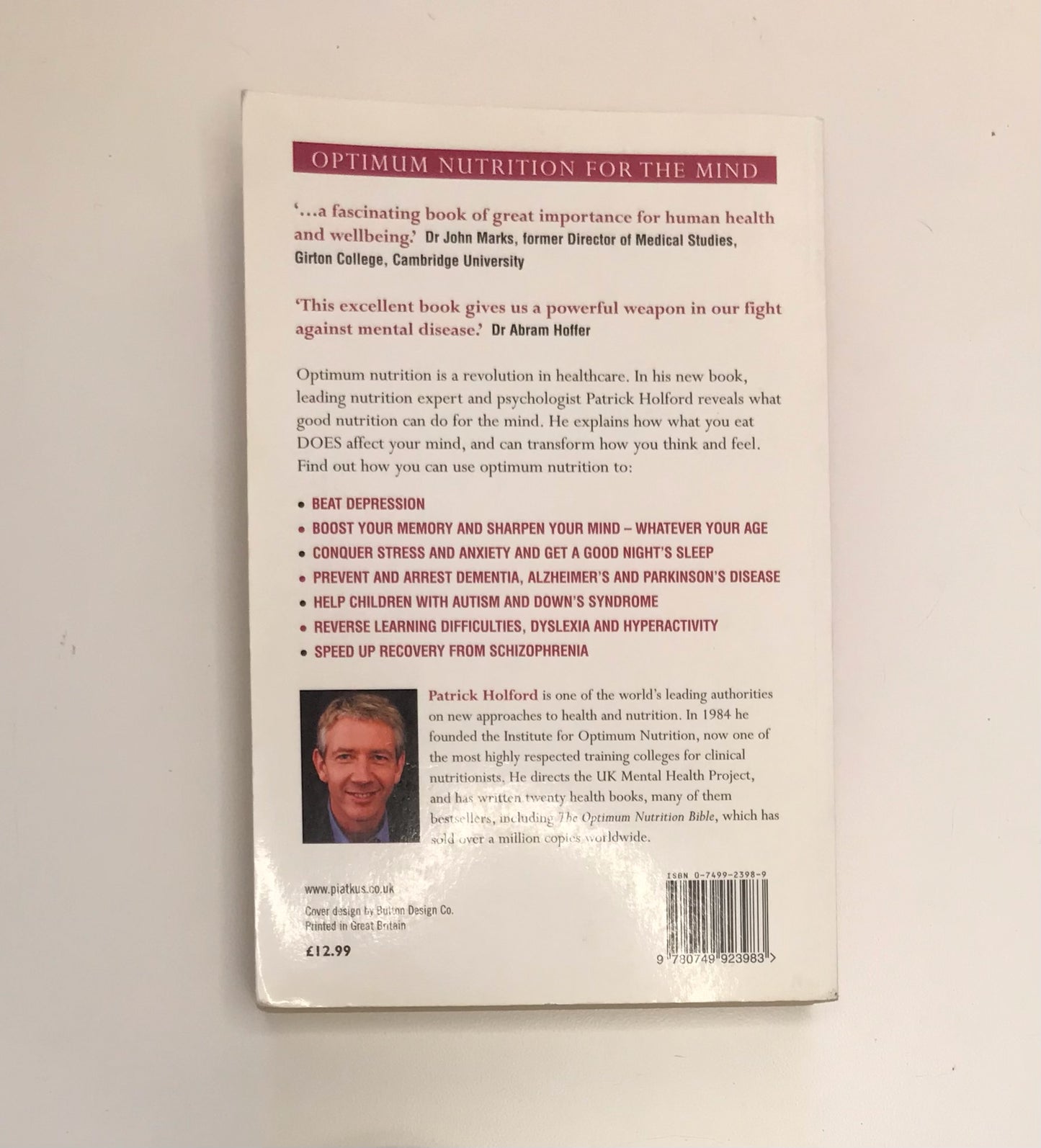 Optimum nutrition for the mind - Patrick Holford