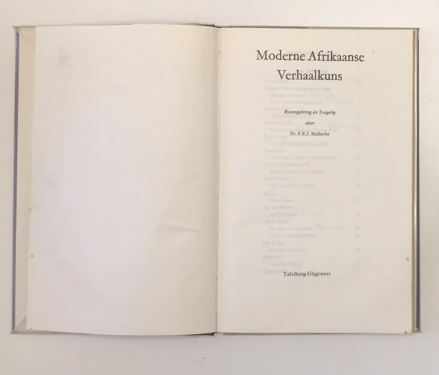 Moderne Afrikaanse verhaalkuns: Bygebring en toegelig deur Dr. F.E.J. Malherbe